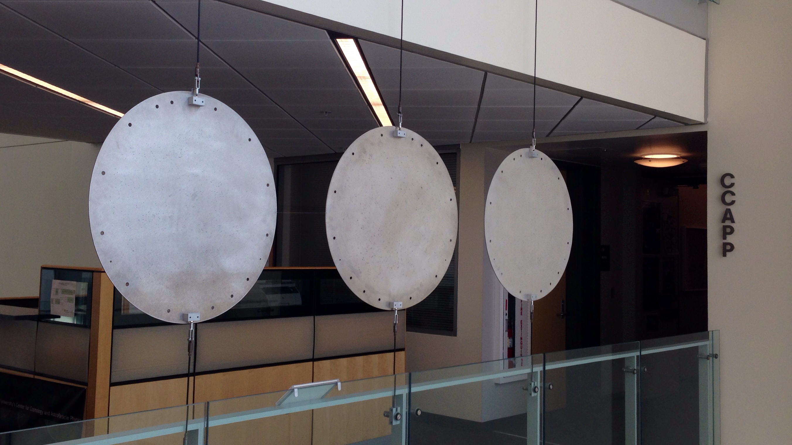SDSS plates on display at CCAPP (Center for Cosmology and Astrophysics), Ohio State University. Image credit: Qingqing Mao. 