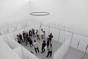 The room holding the exhibition was designed as a maze. 